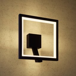 Lucande LED wall light Square, anthracite, metal, IP65