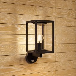 Lucande outdoor wall lamp Ferda, sensor, standing anthracite IP44