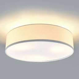 Lindby Sebatin ceiling light, Ø 50 cm, white, fabric, E27