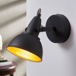 Lindby Black and gold wall light Julin