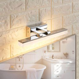 Lucande LED bathroom wall light Julie, 32cm, chrome, metal, IP44