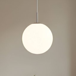 Lindby pendant light Marike, Ø 40 cm, white, glass, globe, E27