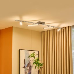 Lindby LED ceiling light Pilou, 4-bulb, dimmable, chrome