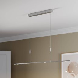 Lucande LED hanging light Arnik, 140 cm, nickel-coloured, dimmable