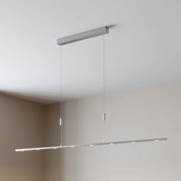 Lucande LED hanging light, Arnik, 180 cm, nickel-coloured, dimmable