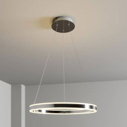 Lucande LED pendant light Lyani, Ø 60 cm, chrome, dimmable