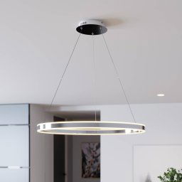 Lucande LED pendant light Lyani, 80 cm, chrome, dimmable