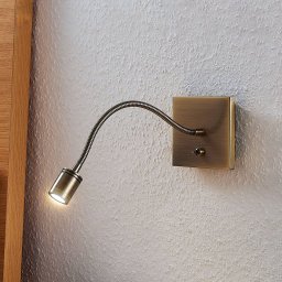 Lindby LED wall lamp Mayar, brass, metal, reading lamp, 11cm
