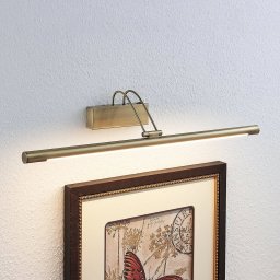 Lindby Mailine LED picture light, switch, antique brass
