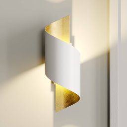 Lindby wall light Desirio, white/gold, 24cm, metal