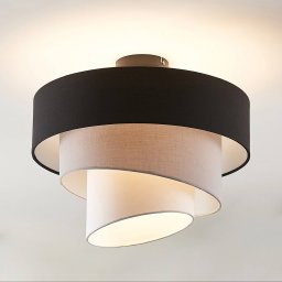 Lindby ceiling lamp Coria, black/grey/white, Ø 40 cm, E27