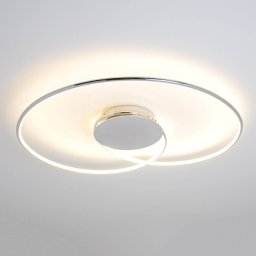 Lindby Joline LED ceiling lamp, Ø 74 cm, chrome-coloured, metal