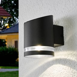 Lindby Melinda LED solar outdoor wall light, 9 cm, stainless steel