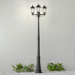 Lindby outdoor light Nane, 217cm, black, seawater resistant, E27