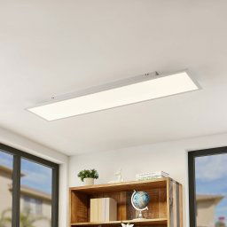 Lindby LED panel Quais, 30 x 120 cm, white, aluminium, 4,000K