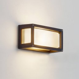 Lucande outdoor wall lamp Aurelien, grey, metal, 12.5cm, IP54