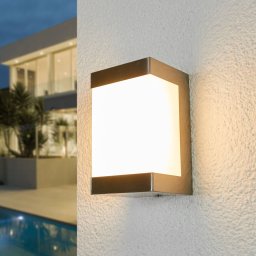 Lindby Severina LED outdoor wall lamp, stainless steel