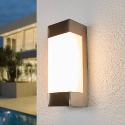 Lindby Severina LED outdoor wall lamp, stainless steel, IP44