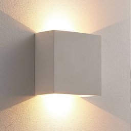 Lindby Anneke - angular LED wall light made of plaster