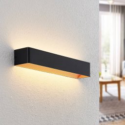 Arcchio LED wall lamp Karam, 53 cm, black, metal, up/down