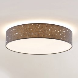 Lindby LED ceiling lamp Ellamina, Ø 60 cm, anthracite, textile