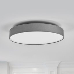 Lindby LED ceiling lamp Saira, Ø 50 cm, grey, textile