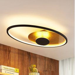 Lindby LED ceiling light Feival, 73 cm, rust/ gold, dimmable