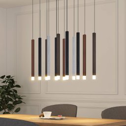 Lucande LED pendant light Stoika, 80cm, 16-flg., angular