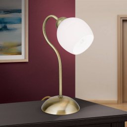 ORION Doma table lamp, antique brass colour, height 30 cm, glass