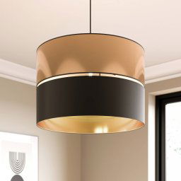 TK Lighting Hilton pendant light, black/gold, 1-bulb