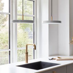 UMAGE Asteria medium hanging light brass grey