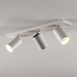 Arcchio spotlight Brinja, white, angular, Ø 6 cm, 3-bulb, GU10