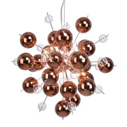 Näve Explosion bubble pendant light with copper-coloured spheres