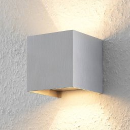 Arcchio Zuzana wall light, angular, aluminium-coloured, G9, 10 cm