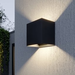 Lucande LED outdoor wall lamp Evie, 14 cm, anthracite, up/down