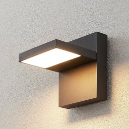 Lucande LED outdoor wall lamp Silvan, anthracite, IP65, 14 cm