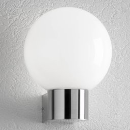 CMD Kekoa outdoor wall light, glass, stainless steel, Ø 23 cm