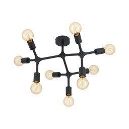 EGLO Bocadella 1 ceiling lamp in black, 9-bulb
