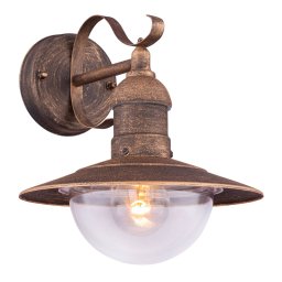 Globo Linda outdoor wall light with a vintage rust look