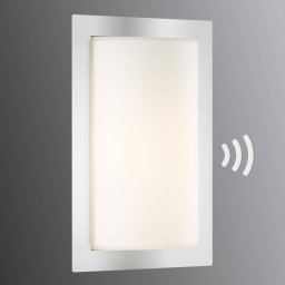 LCD Luis outdoor wall light, stainless steel, motion detector