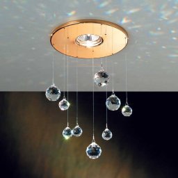 ORION Feng Shui downlight with Swarovski elements, gold
