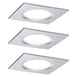Paulmann Coin Slim LED downlight 3-set angular aluminium
