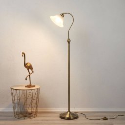 Searchlight Bjane floor lamp, antique brass