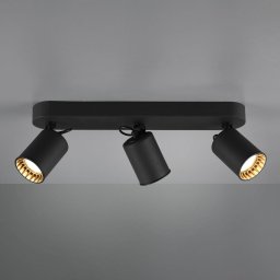 Trio Lighting Pago ceiling spotlight, three-bulb, black