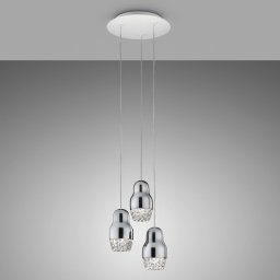 Axo Light Chrome-coloured LED hanging light Fedora 3-bulb