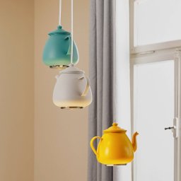 Argon Jasse coffee pot pendant light, 3-bulb, multicolour
