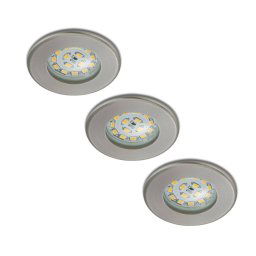 Briloner Set of 3 LED recessed lights Nikas IP44, nickel
