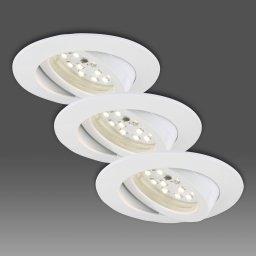 Briloner White LED recessed spotlight in a set of 3 - swivelling.