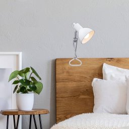 Briloner Fix clip-on light, metal shade, white