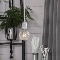 STAR TRADING Glaze E27 socket with cable, white